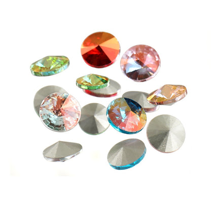 10/12mm 50pcs Round Rhinestone Nail Art Sparkling Crystal for DIY Jewelry Clothing Accessories