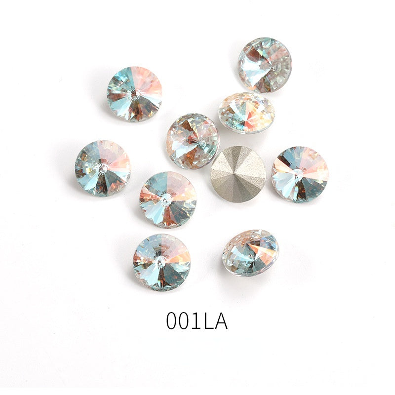 10/12mm Round Rhinestone Nail Art Sparkling Crystal for DIY Jewelry Clothing Accessories