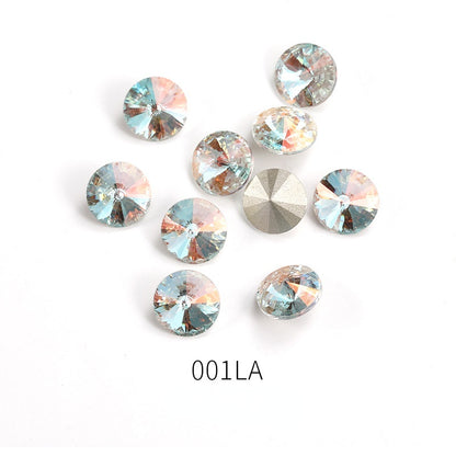 10/12mm Round Rhinestone Nail Art Sparkling Crystal for DIY Jewelry Clothing Accessories