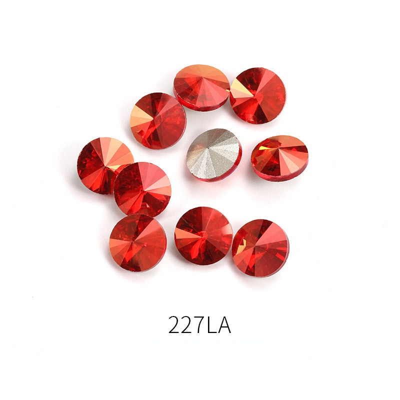 10/12mm 50pcs Round Rhinestone Nail Art Sparkling Crystal for DIY Jewelry Clothing Accessories