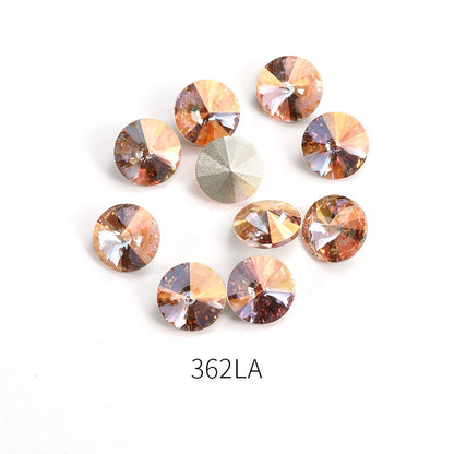 10/12mm 50pcs Round Rhinestone Nail Art Sparkling Crystal for DIY Jewelry Clothing Accessories