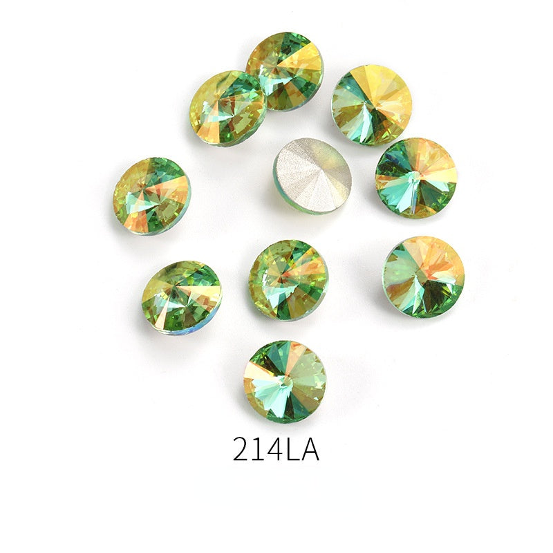 10/12mm Round Rhinestone Nail Art Sparkling Crystal for DIY Jewelry Clothing Accessories