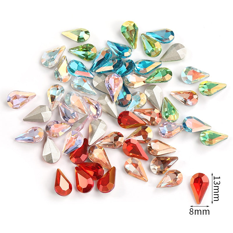 8*13mm 50PCS Drop Shape Nail Art Crystal for DIY Handmade Rhinestones Jewelry Making Accessories