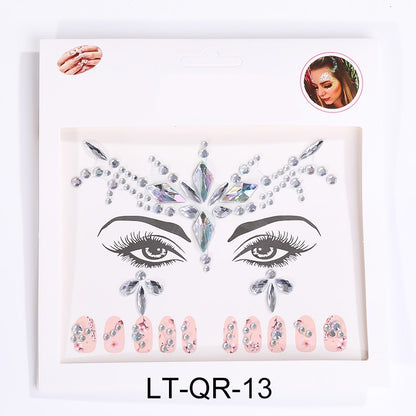 Tattoo Sticker Face Rhinestone Diamond Forehead Stickers Creative Stage Beauty Stickers Face Pasters