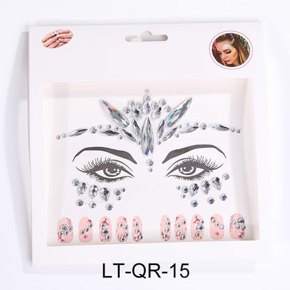 Tattoo Sticker Face Rhinestone Diamond Forehead Stickers Creative Stage Beauty Stickers Face Pasters