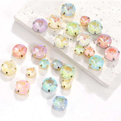 Mocha Fluorescent Series Round 8/12mm Sew on Crystal Rhinestone for Clothing Accessories
