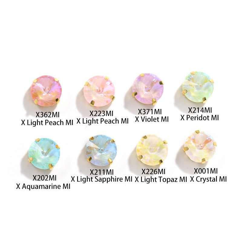 Mocha Fluorescent Series Round 8/12mm Sew on Crystal Rhinestone for Clothing Accessories