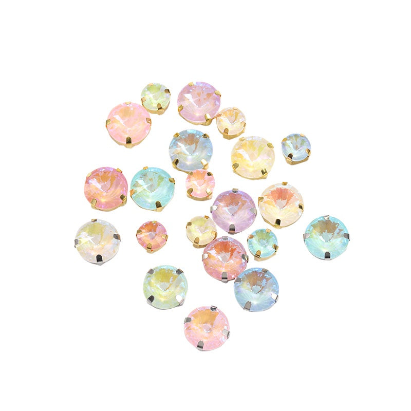 Mocha Fluorescent Series Round 8/12mm Sew on Crystal Rhinestone for Clothing Accessories
