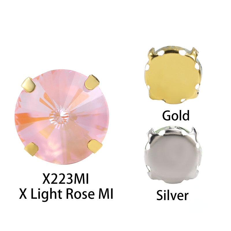 Mocha Fluorescent Series Round 8/12mm Sew on Crystal Rhinestone for Clothing Accessories