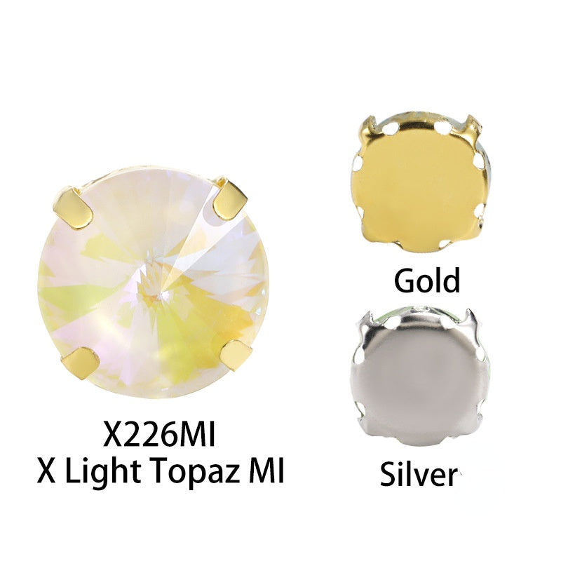 Mocha Fluorescent Series Round 8/12mm Sew on Crystal Rhinestone for Clothing Accessories