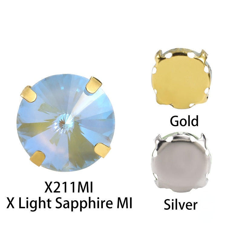 Mocha Fluorescent Series Round 8/12mm Sew on Crystal Rhinestone for Clothing Accessories