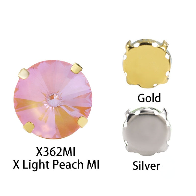 Mocha Fluorescent Series Round 8/12mm Sew on Crystal Rhinestone for Clothing Accessories