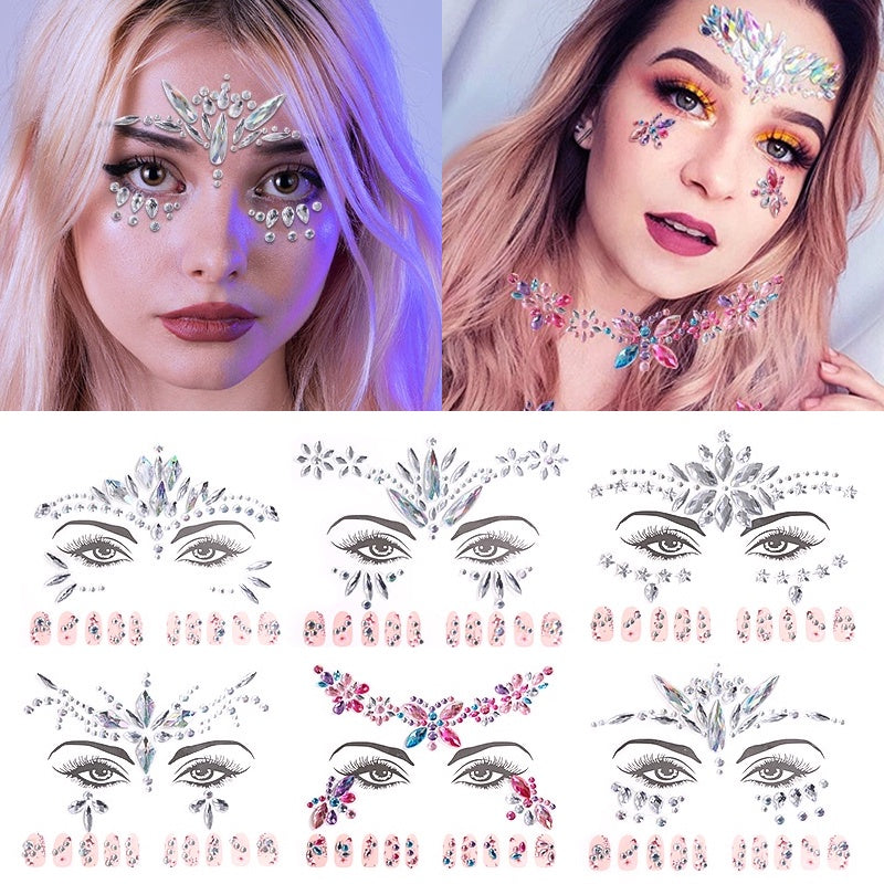 Halloween Face Decoration New Color Face Crystal Sticker Acrylic Diamond Tattoo Sticker