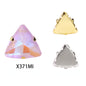 18mm Triangle Shape Mocha Color Sew on Rhinestone with Silver/Gold Bottom Crystal Diamond for Clothing Garment