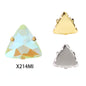 18mm Triangle Shape Mocha Color Sew on Rhinestone with Silver/Gold Bottom Crystal Diamond for Clothing Garment