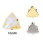 18mm Triangle Shape Mocha Color Sew on Rhinestone with Silver/Gold Bottom Crystal Diamond for Clothing Garment