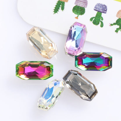 4*8/6*12mm Rectangular Round Corner Crystal Glass Special Shape Rhinestones High-grade Pointed Bottom Rhinestones Diy Jewelry Nail Accessories