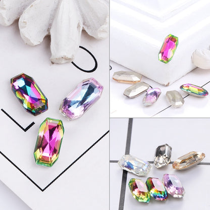 4*8/6*12mm Rectangular Round Corner Crystal Glass Special Shape Rhinestones High-grade Pointed Bottom Rhinestones Diy Jewelry Nail Accessories