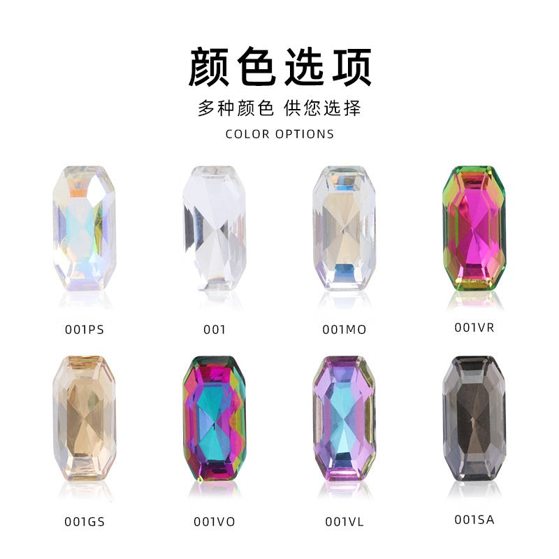 4*8/6*12mm Rectangular Round Corner Crystal Glass Special Shape Rhinestones High-grade Pointed Bottom Rhinestones Diy Jewelry Nail Accessories
