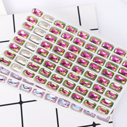 4*8/6*12mm Rectangular Round Corner Crystal Glass Special Shape Rhinestones High-grade Pointed Bottom Rhinestones Diy Jewelry Nail Accessories