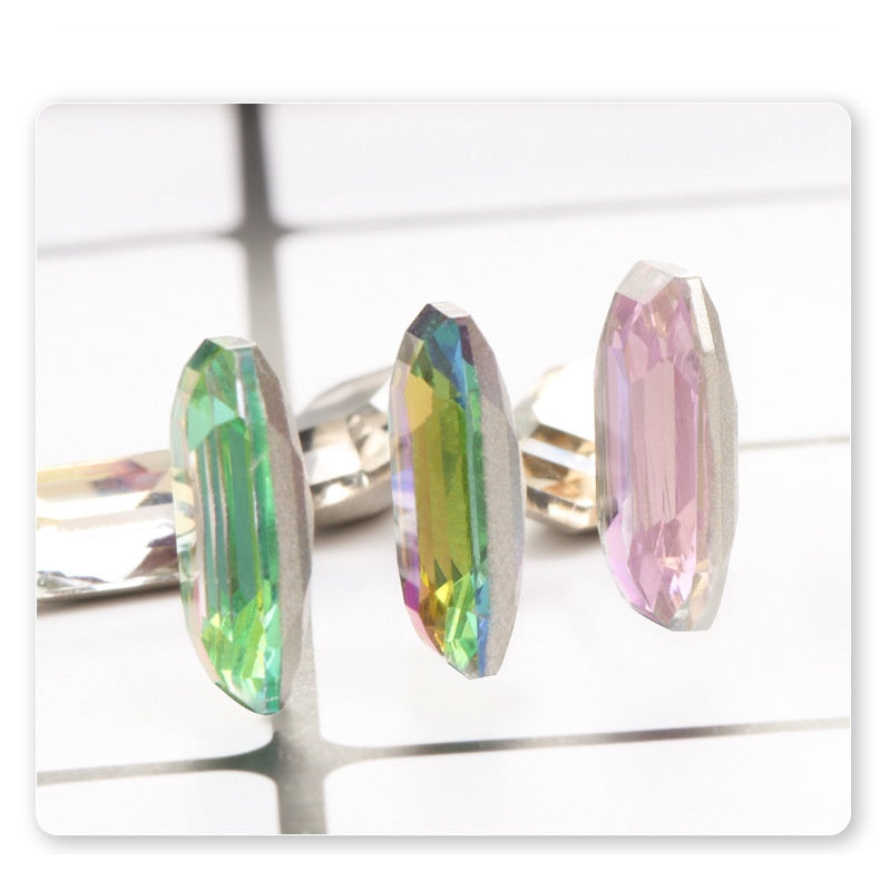 4*8/6*12mm Rectangular Round Corner Crystal Glass Special Shape Rhinestones High-grade Pointed Bottom Rhinestones Diy Jewelry Nail Accessories