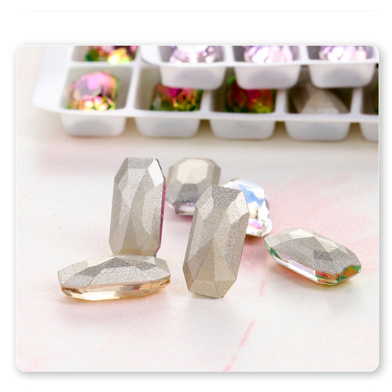 4*8/6*12mm Rectangular Round Corner Crystal Glass Special Shape Rhinestones High-grade Pointed Bottom Rhinestones Diy Jewelry Nail Accessories