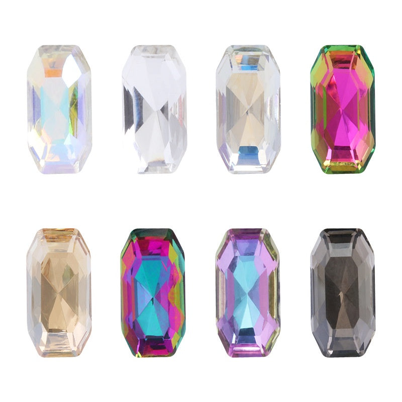 4*8/6*12mm Rectangular Round Corner Crystal Glass Special Shape Rhinestones High-grade Pointed Bottom Rhinestones Diy Jewelry Nail Accessories