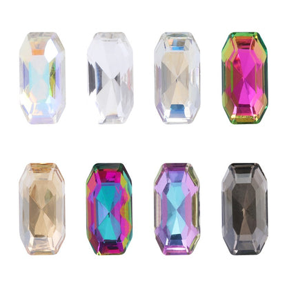 4*8/6*12mm Rectangular Round Corner Crystal Glass Special Shape Rhinestones High-grade Pointed Bottom Rhinestones Diy Jewelry Nail Accessories