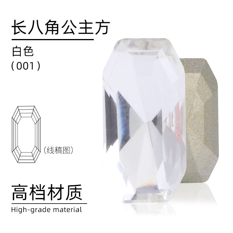 4*8/6*12mm Rectangular Round Corner Crystal Glass Special Shape Rhinestones High-grade Pointed Bottom Rhinestones Diy Jewelry Nail Accessories