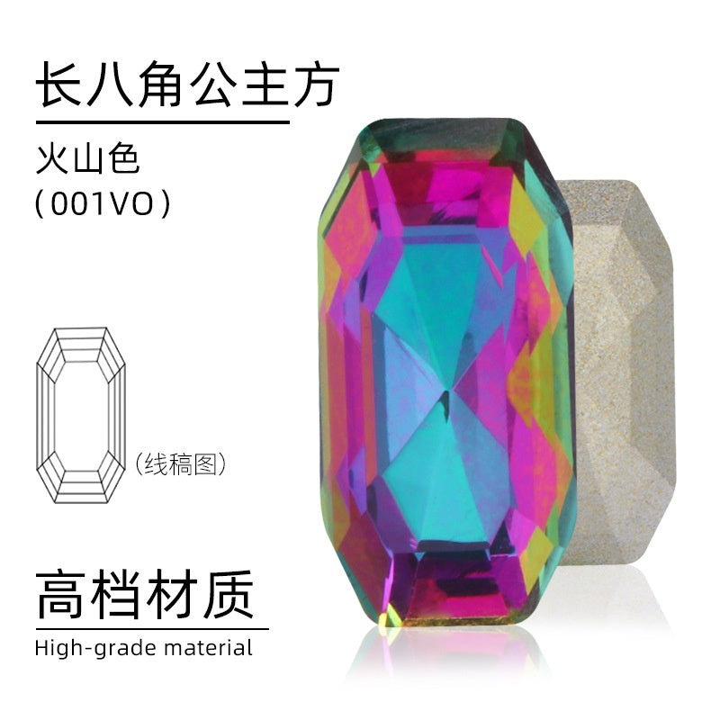 4*8/6*12mm Rectangular Round Corner Crystal Glass Special Shape Rhinestones High-grade Pointed Bottom Rhinestones Diy Jewelry Nail Accessories