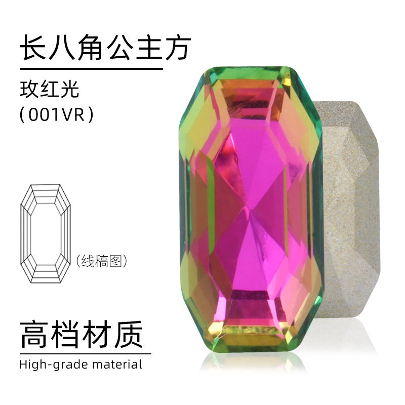4*8/6*12mm Rectangular Round Corner Crystal Glass Special Shape Rhinestones High-grade Pointed Bottom Rhinestones Diy Jewelry Nail Accessories
