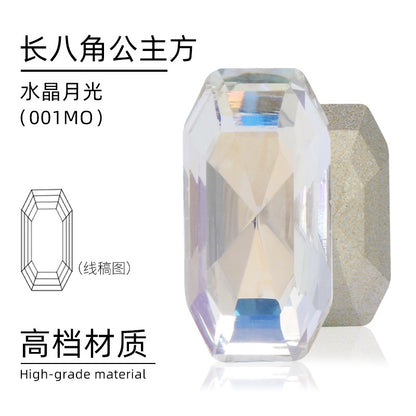 4*8/6*12mm Rectangular Round Corner Crystal Glass Special Shape Rhinestones High-grade Pointed Bottom Rhinestones Diy Jewelry Nail Accessories
