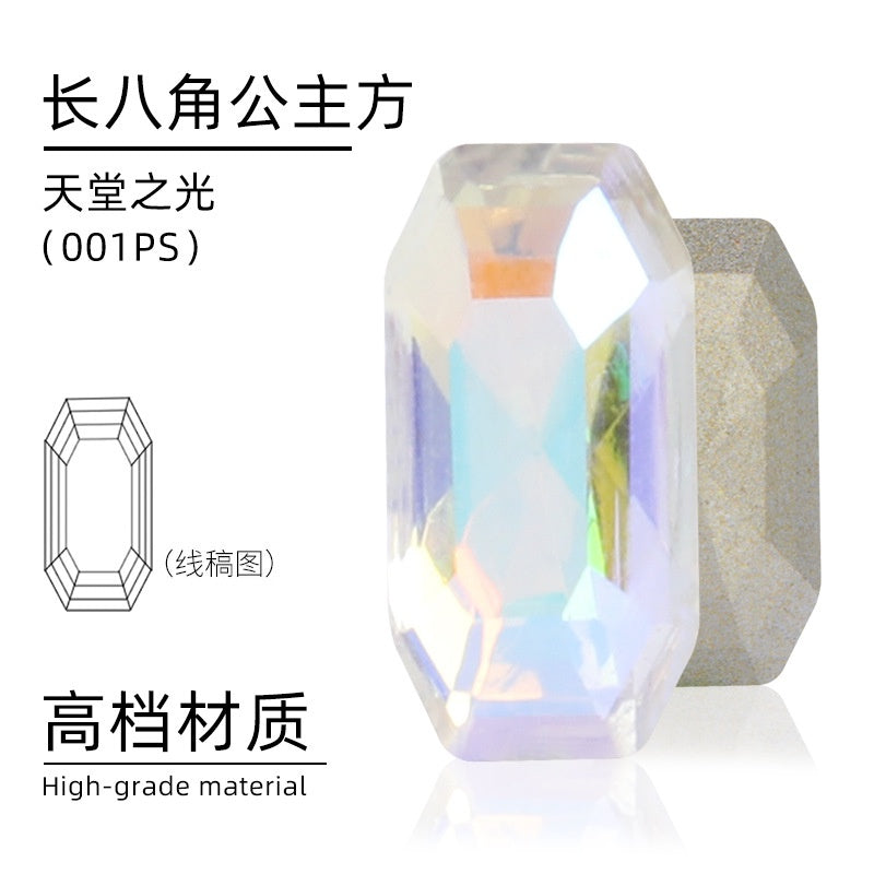 4*8/6*12mm Rectangular Round Corner Crystal Glass Special Shape Rhinestones High-grade Pointed Bottom Rhinestones Diy Jewelry Nail Accessories