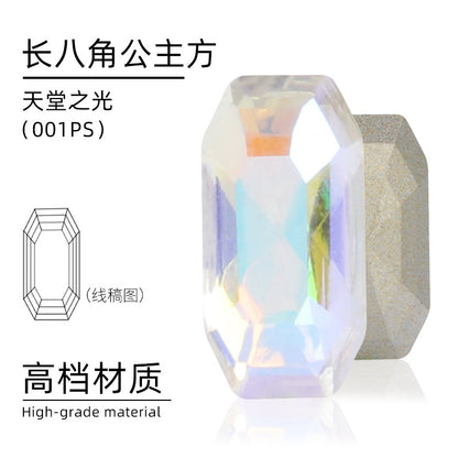 4*8/6*12mm Rectangular Round Corner Crystal Glass Special Shape Rhinestones High-grade Pointed Bottom Rhinestones Diy Jewelry Nail Accessories