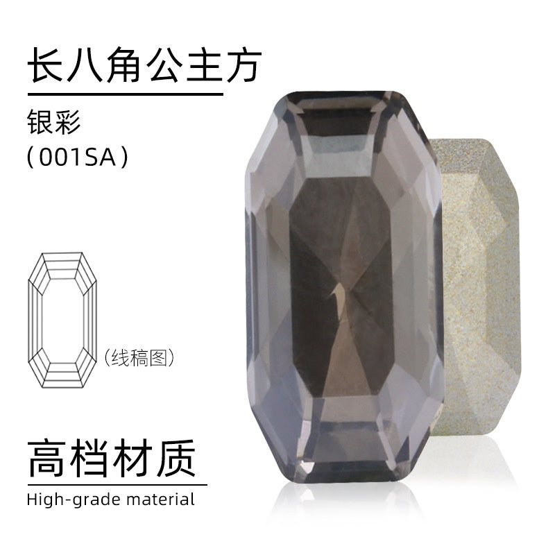 4*8/6*12mm Rectangular Round Corner Crystal Glass Special Shape Rhinestones High-grade Pointed Bottom Rhinestones Diy Jewelry Nail Accessories