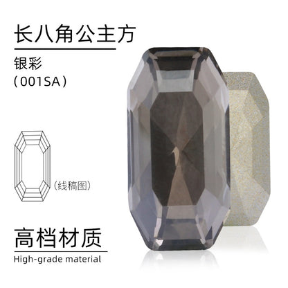 4*8/6*12mm Rectangular Round Corner Crystal Glass Special Shape Rhinestones High-grade Pointed Bottom Rhinestones Diy Jewelry Nail Accessories