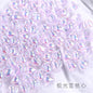 50pcs Peach Accessories Resin Nail Patch Aurora Crooked Heart Shape DIY Nail Accessories