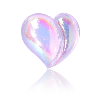 50pcs Peach Accessories Resin Nail Patch Aurora Crooked Heart Shape DIY Nail Accessories