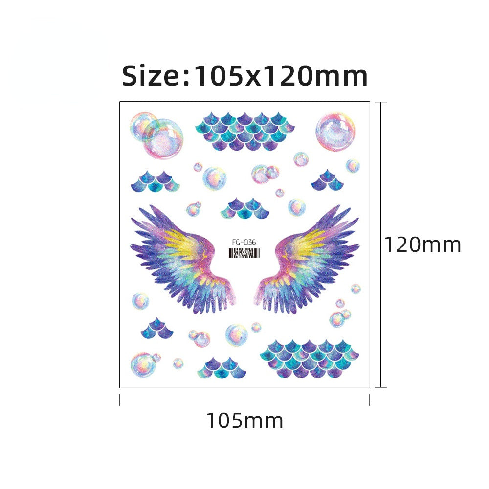 Butterfly Tattoo Sticker Waterproof Glitter Butterfly Princess Face Sticker