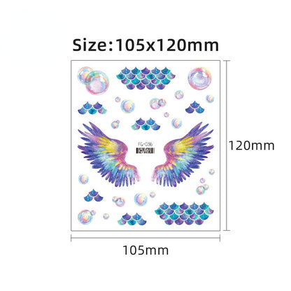 Butterfly Tattoo Sticker Waterproof Glitter Butterfly Princess Face Sticker
