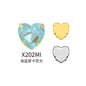 TonyBead 12mm love rhinestone, heart-shaped mocha fluorescent peach heart four-corner claw drill DIY jewelry accessories hand-sewn pointed bottom drill sticker drill