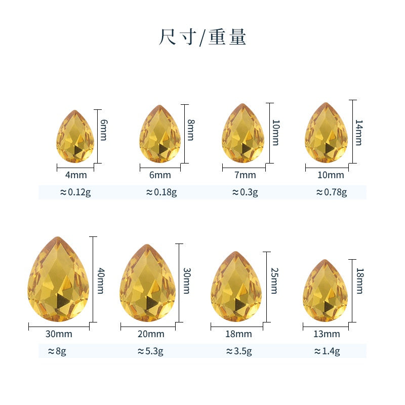 TonyBead 20 * 30mm water drop shape, factory wholesale glass material water drop crystal rhinestone mobile phone sticker diamond DIY accessories hair accessories handmade material glass diamond beads