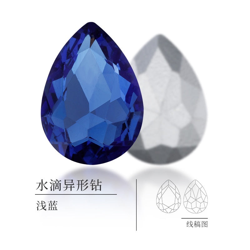 TonyBead 20 * 30mm water drop shape, factory wholesale glass material water drop crystal rhinestone mobile phone sticker diamond DIY accessories hair accessories handmade material glass diamond beads