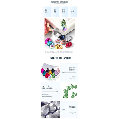 18 * 25Mm water drop shape, manufacturer wholesale glass material water drop crystal rhinestone mobile phone sticker diamond DIY accessories hair accessories handmade material glass diamond beads