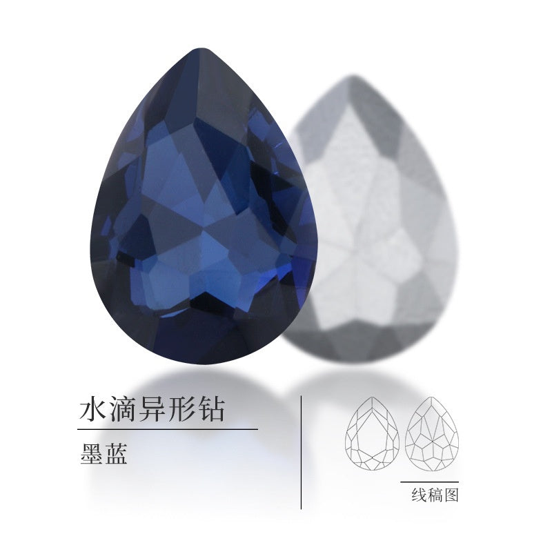 TonyBead 20 * 30mm water drop shape, factory wholesale glass material water drop crystal rhinestone mobile phone sticker diamond DIY accessories hair accessories handmade material glass diamond beads