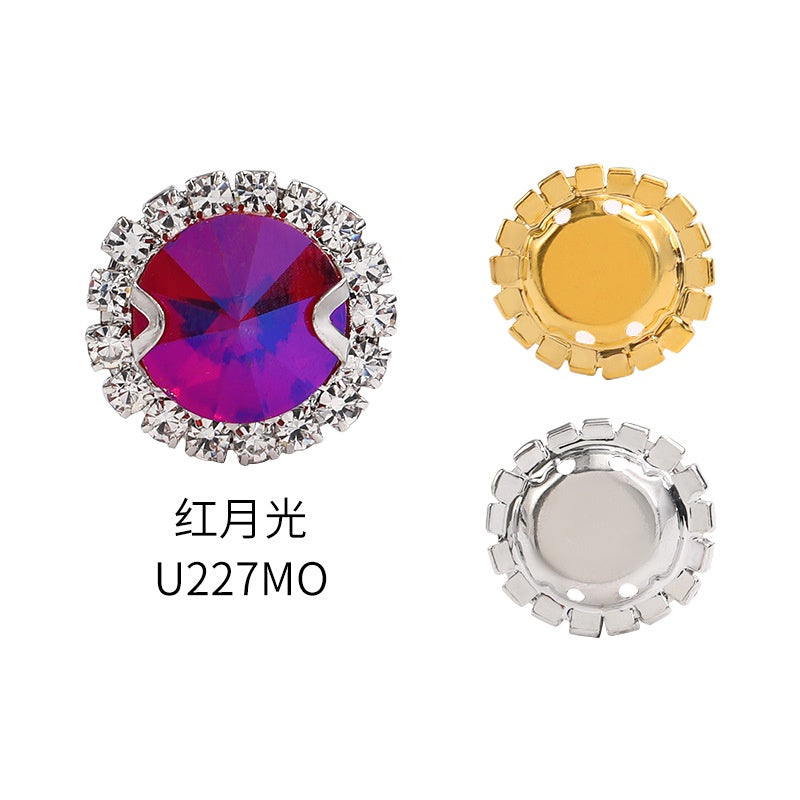 8/10mm Crystal Buckle Golden/ Wihte K Claws Edge Hand-stitched DIY Jewelry Shoe Accessories