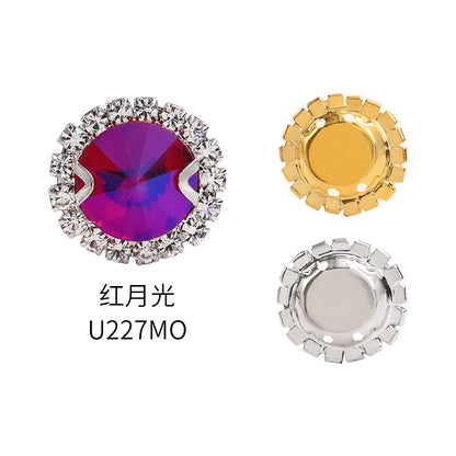 8/10mm Crystal Buckle Golden/ Wihte K Claws Edge Hand-stitched DIY Jewelry Shoe Accessories