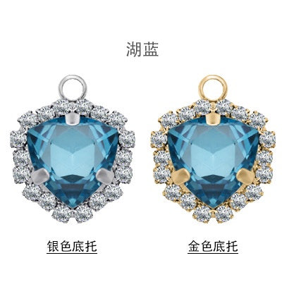 Fashion Pendant Fat Triangle Crystal Glass Claw Rhinestone Diy Necklace Earrings Accessories