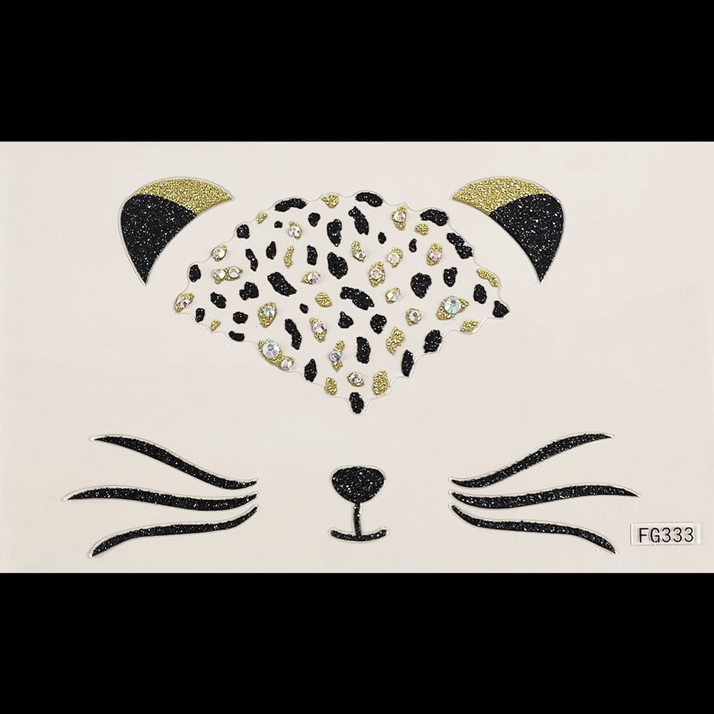 Cat Face Face Diamond Paste Acrylic Diamond Masquerade Ball European and American Makeup Party Painting Cross Border Tattoo Paste Face Paste