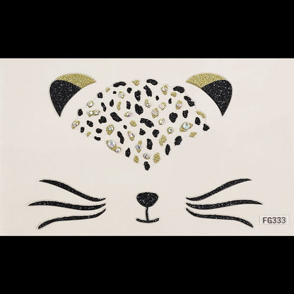 Cat Face Face Diamond Paste Acrylic Diamond Masquerade Ball European and American Makeup Party Painting Cross Border Tattoo Paste Face Paste